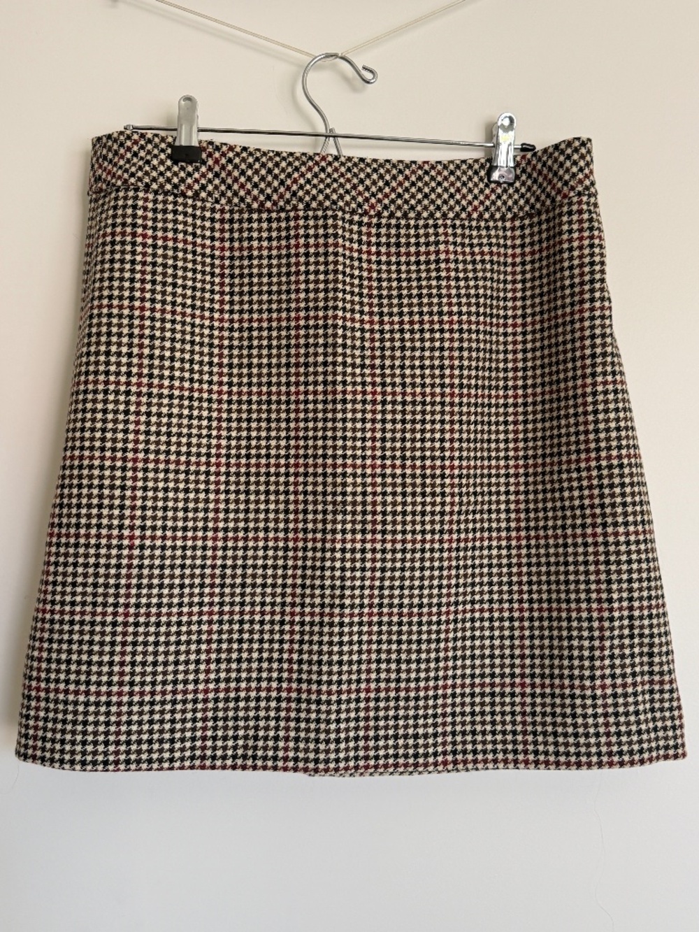 JCrew Tan Houndstooth Skirt